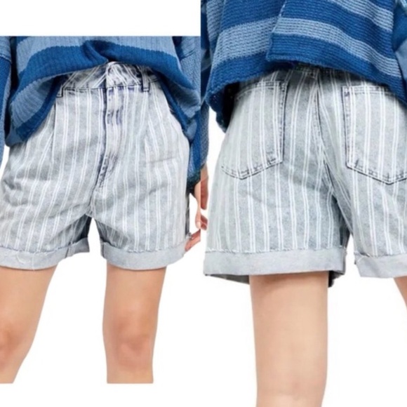 Free People x We The Free Dogtown Cutoff striped denim shorts - Picture 2 of 7